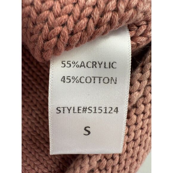 b.original by Shoe Fly Women's Pink Cropped Oversized Pullover Sweater Size S - Picture 4 of 10